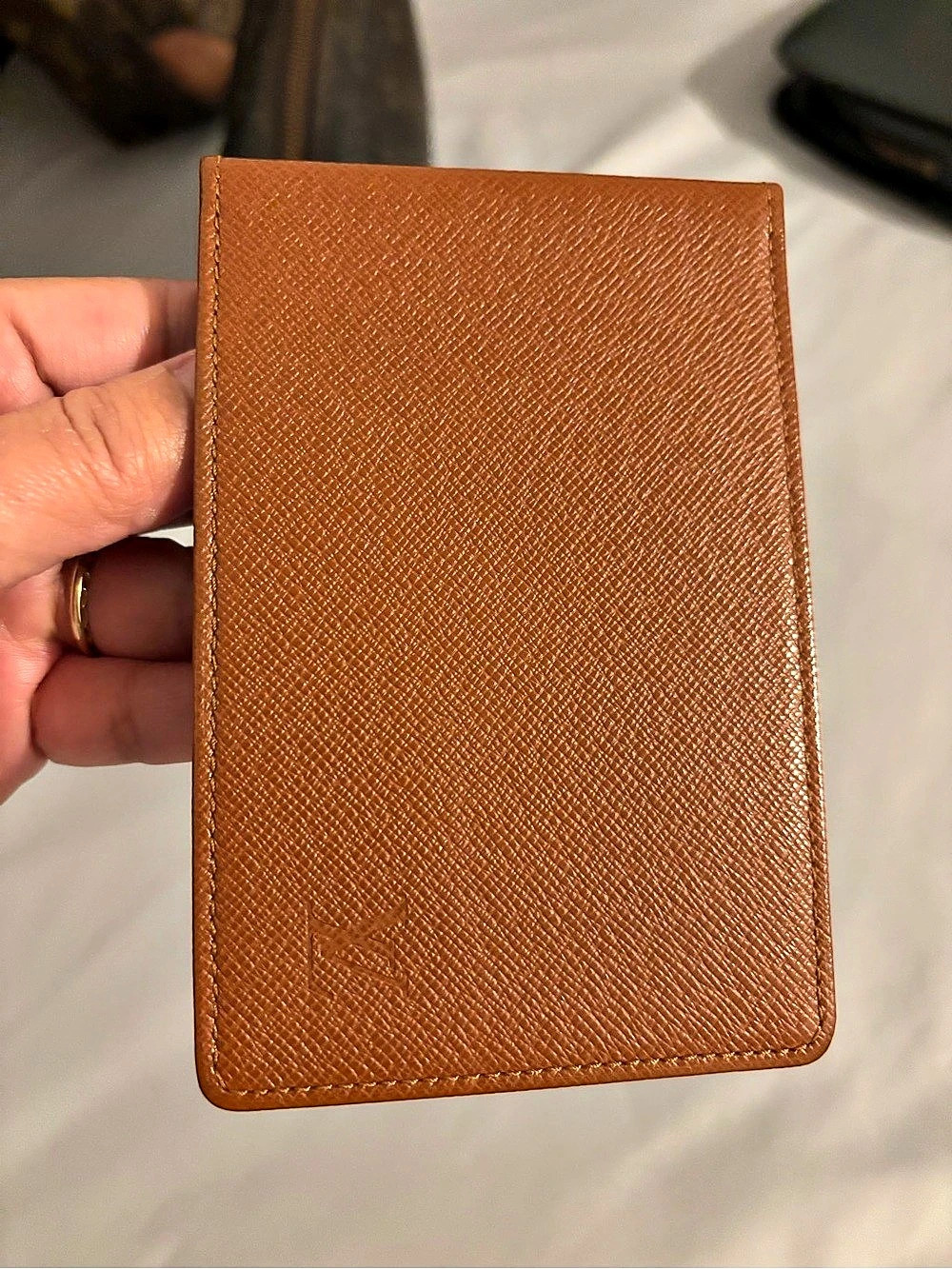 Authentic Louis Vuitton Taiga Leather Vertical Pass Card Case ID Holder Brown